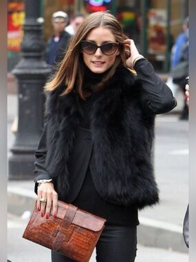 Custom Black Rabbit Vintage Fur Vest